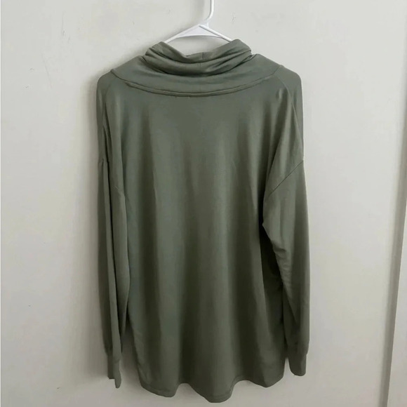 Rachel Zoe turtle neck long sleeve modal blend mint sweater L - Picture 2 of 5